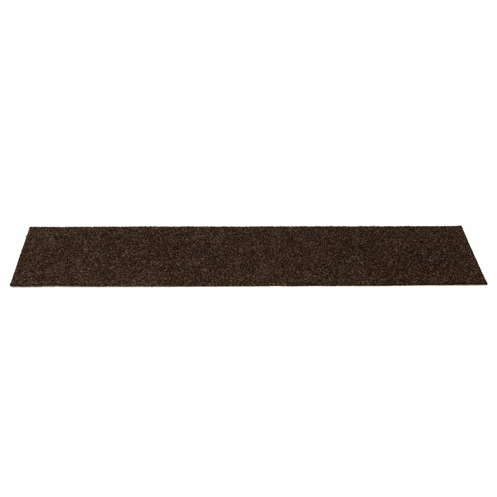 vidaXL Maty na schody samoprzylepne 30 szt. 76x20 cm Brązowe prostokątne