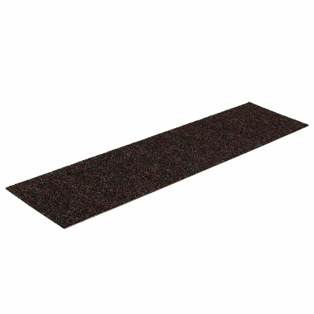 vidaXL Maty na schody samoprzylepne 30 szt. 76x20 cm Ciemnobrązowe prostokątne