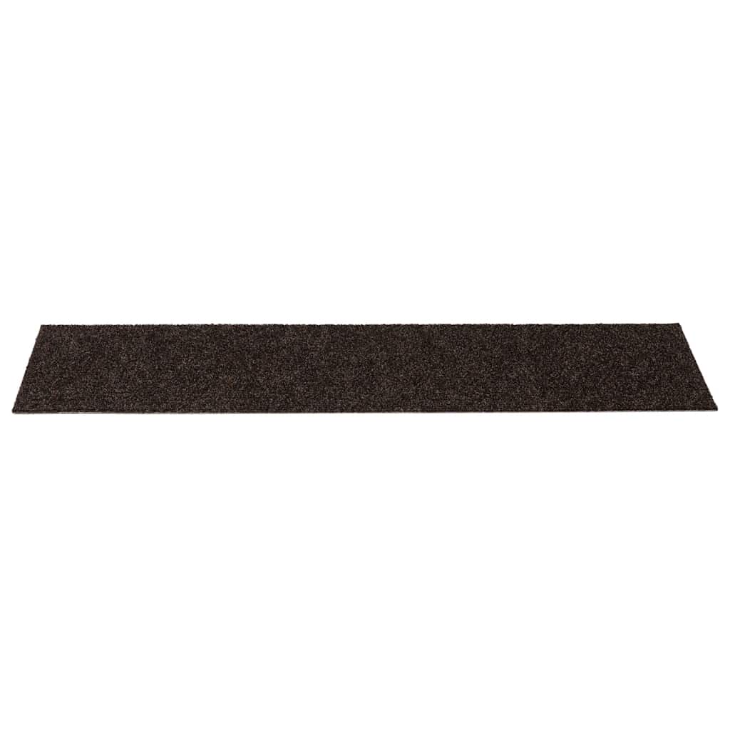 vidaXL Maty na schody samoprzylepne 30 szt. 76x20 cm Ciemnobrązowe prostokątne