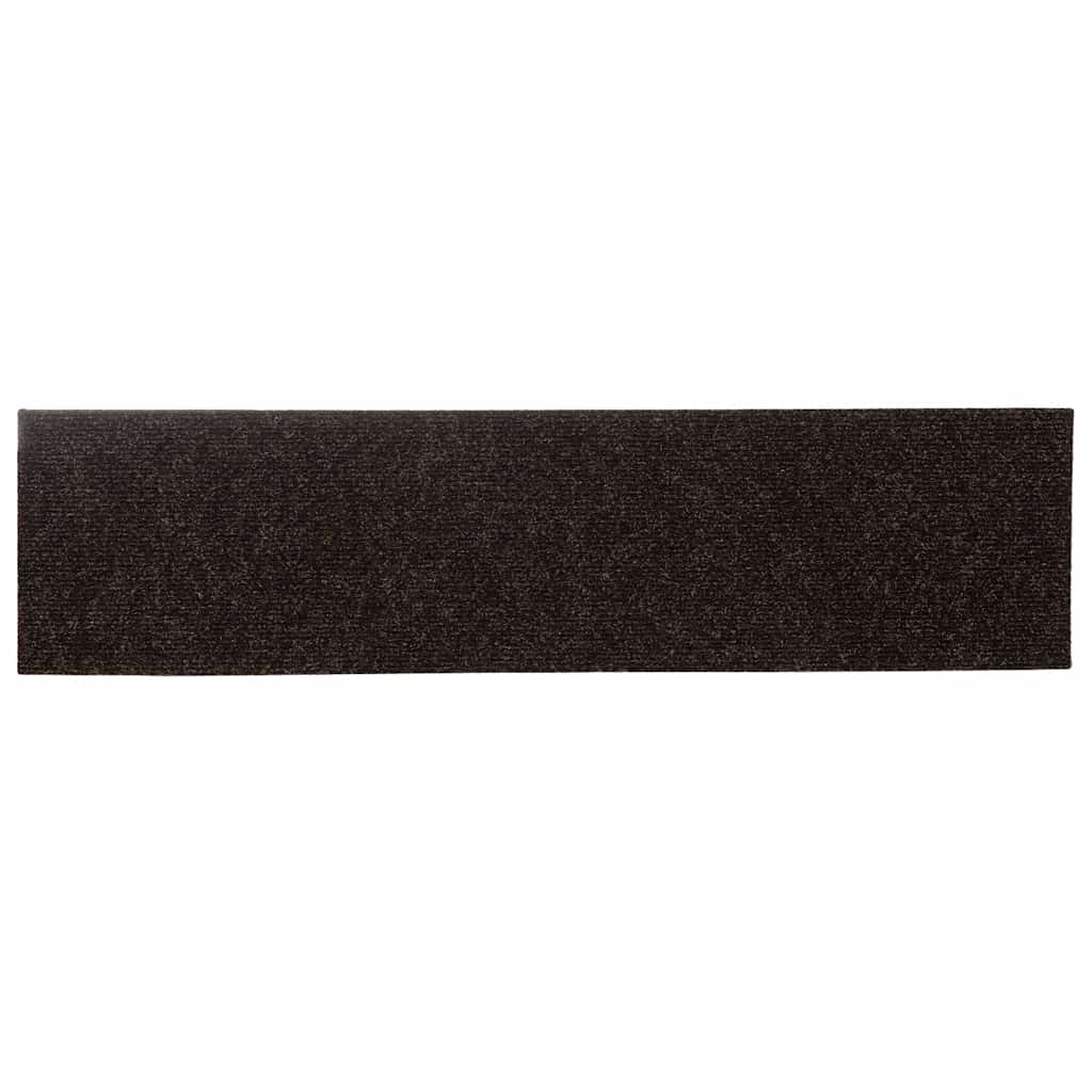 vidaXL Maty na schody samoprzylepne 30 szt. 76x20 cm Ciemnobrązowe prostokątne