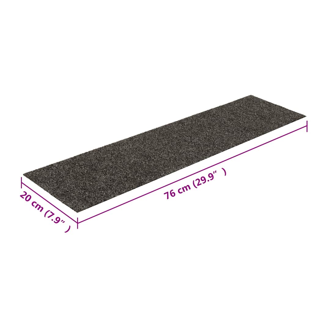 vidaXL Maty na schody samoprzylepne 30 szt. 76x20 cm Antracytowe prostokątne