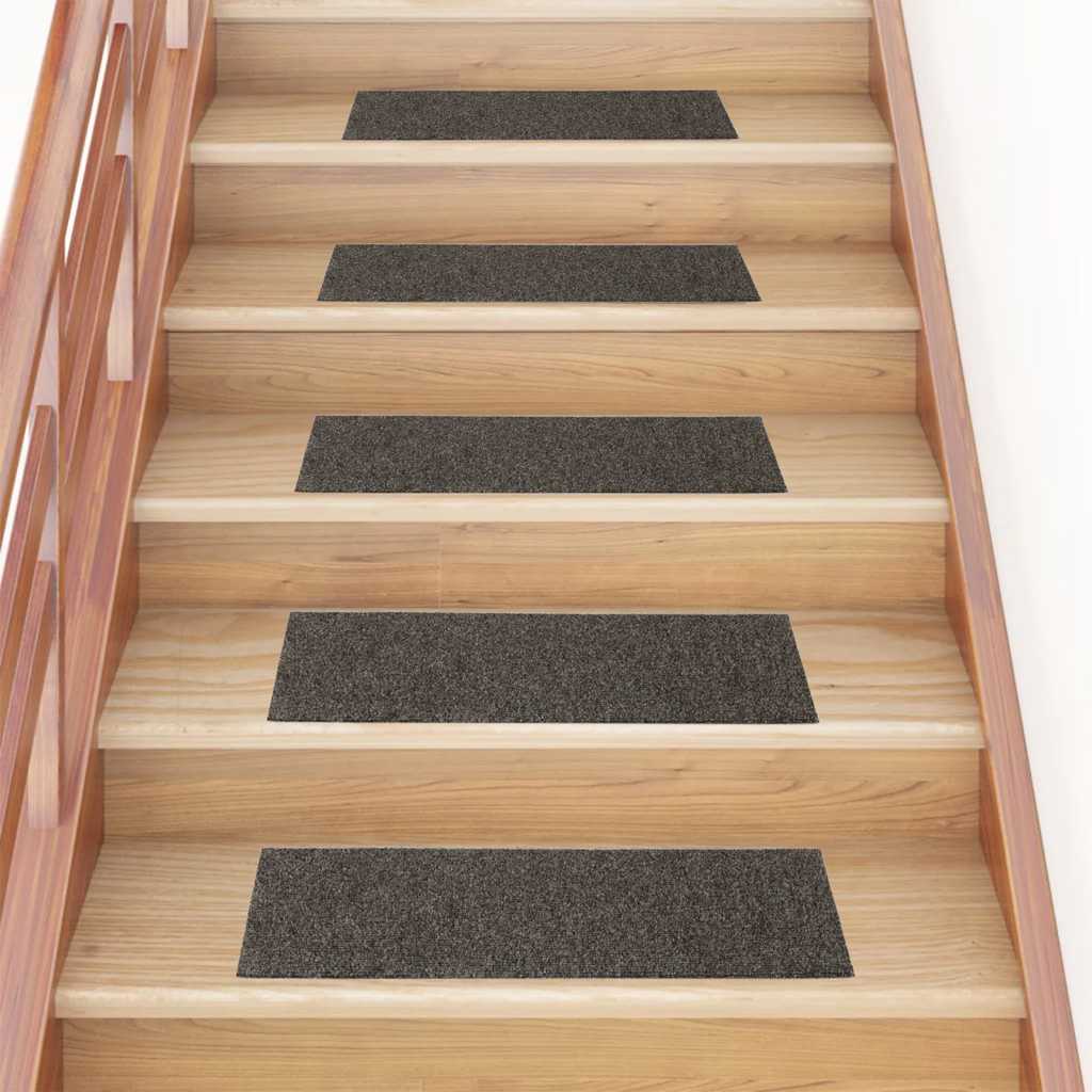 vidaXL Maty na schody samoprzylepne 30 szt. 76x20 cm Antracytowe prostokątne