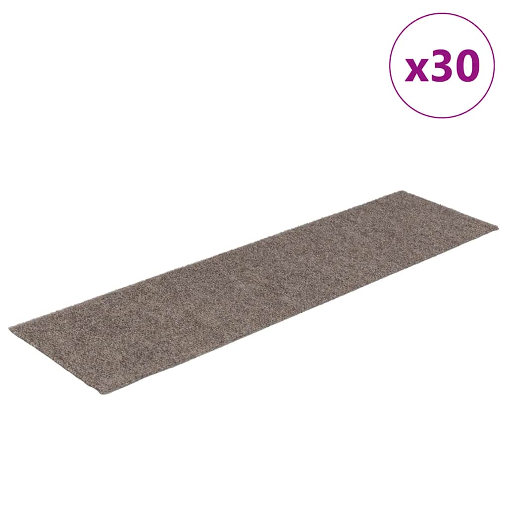 vidaXL Maty na schody samoprzylepne 30 szt. 76x20 cm beżowe prostokątne