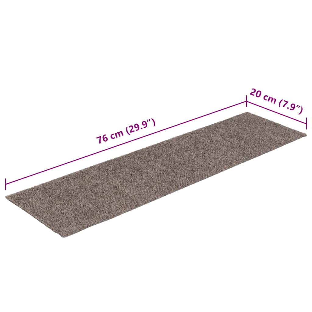vidaXL Maty na schody samoprzylepne 30 szt. 76x20 cm beżowe prostokątne