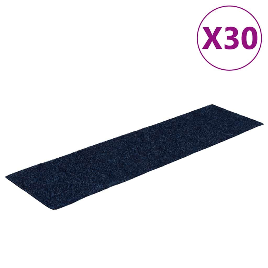 vidaXL Maty na schody samoprzylepne 30 szt. 76x20 cm Granatowe prostokątne