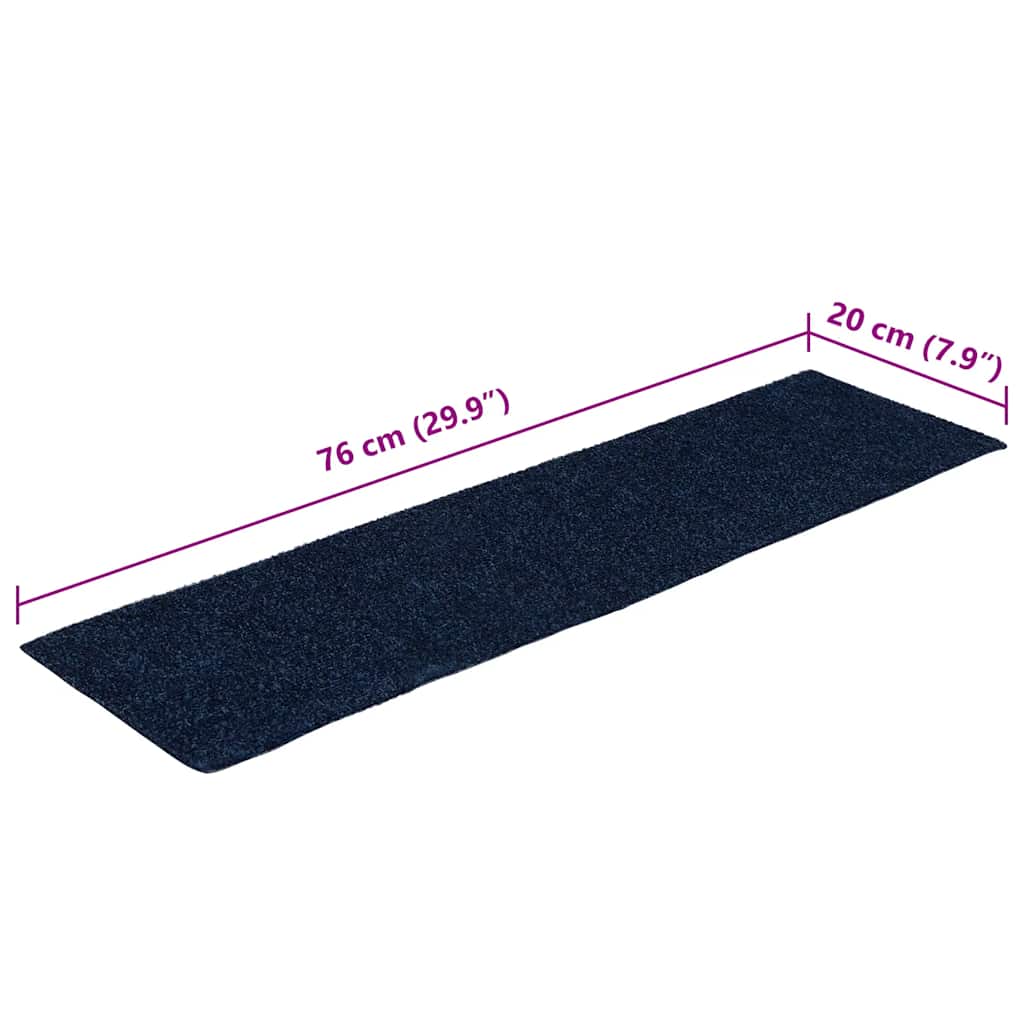 vidaXL Maty na schody samoprzylepne 30 szt. 76x20 cm Granatowe prostokątne