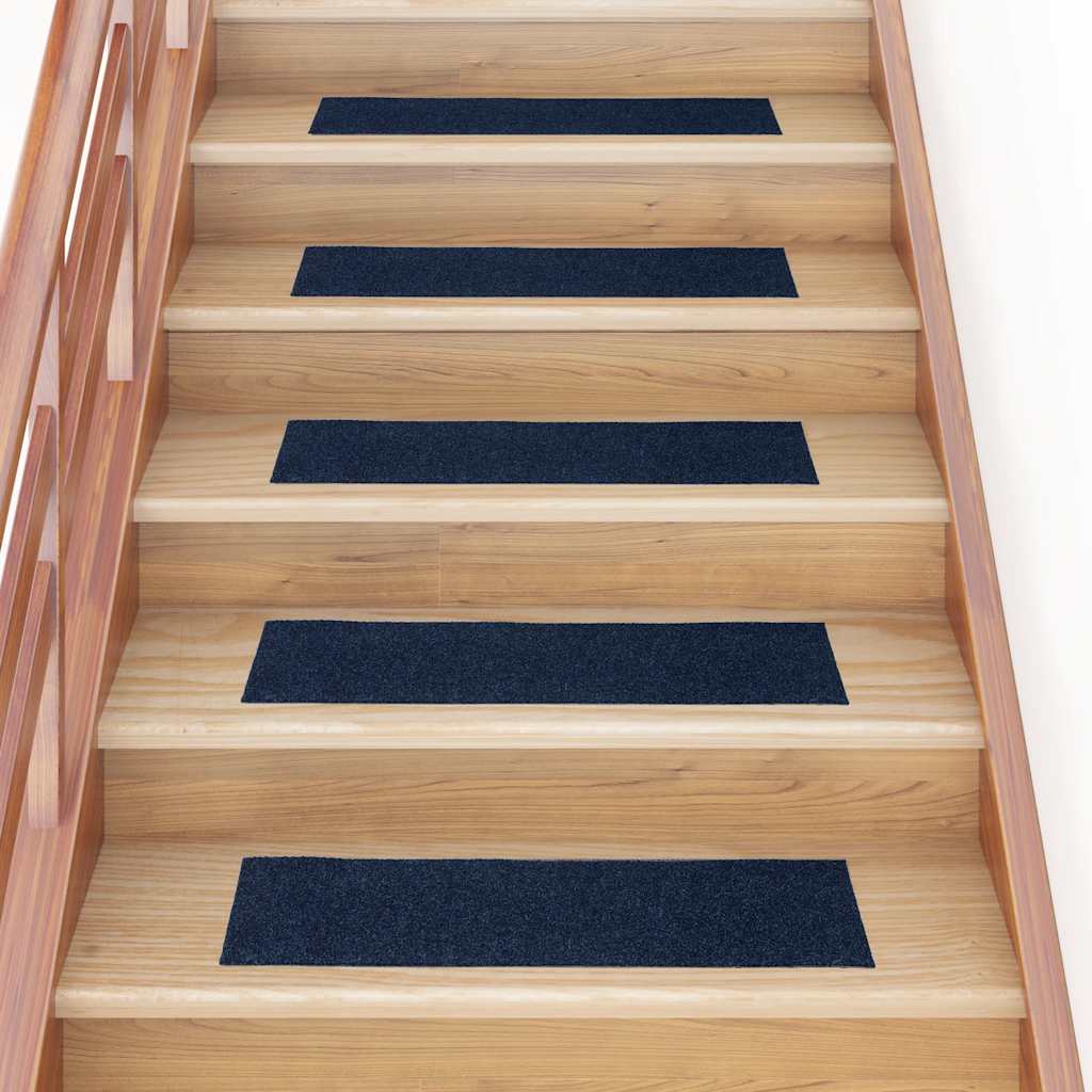vidaXL Maty na schody samoprzylepne 30 szt. 76x20 cm Granatowe prostokątne