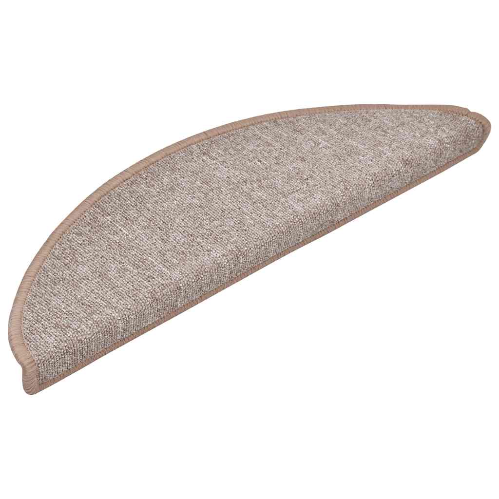 vidaXL Maty na schody 30 szt. 56x17x3 cm Jasnobrązowe półokrągłe