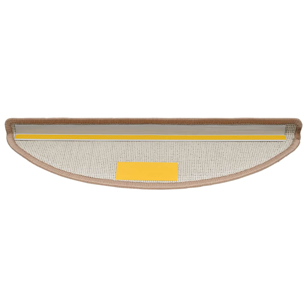 vidaXL Maty na schody 30 szt. 56x17x3 cm Jasnobrązowe półokrągłe
