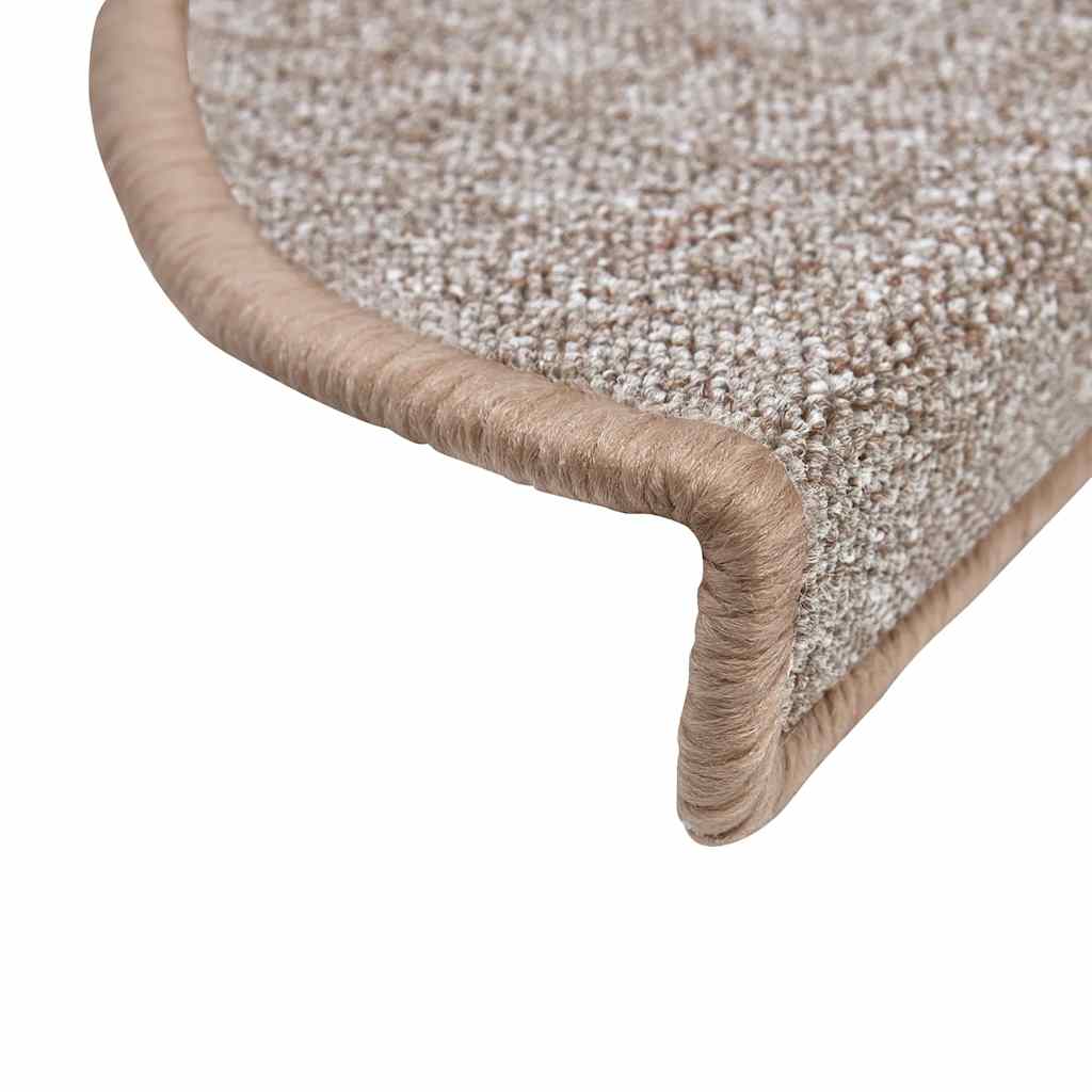vidaXL Maty na schody 30 szt. 56x17x3 cm Jasnobrązowe półokrągłe