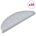 vidaXL Maty na schody 30 szt. 56x17x3 cm Jasnoszare półokrągłe