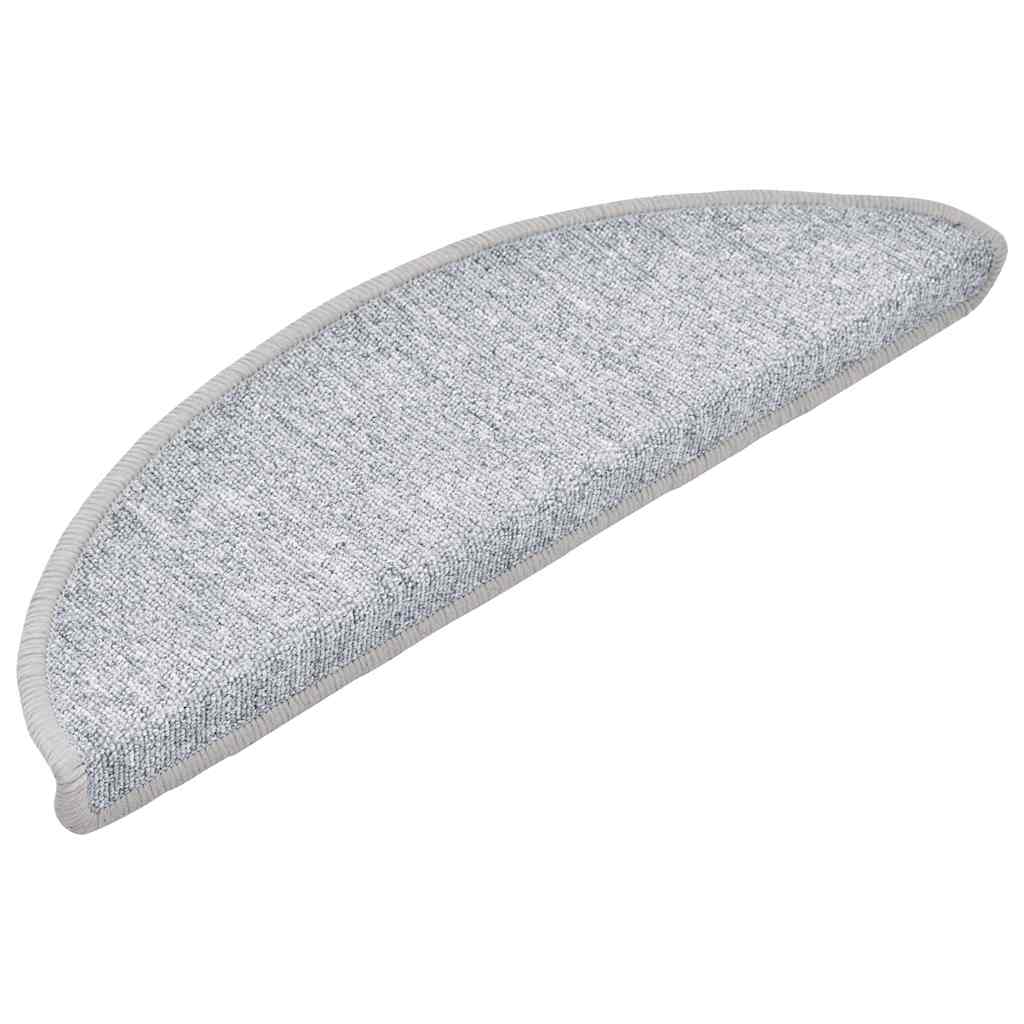 vidaXL Maty na schody 30 szt. 56x17x3 cm Jasnoszare półokrągłe
