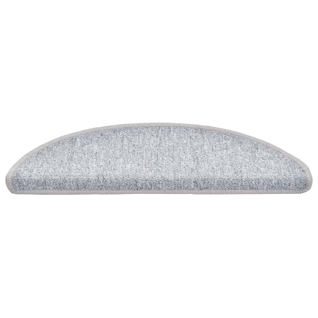vidaXL Maty na schody 30 szt. 56x17x3 cm Jasnoszare półokrągłe