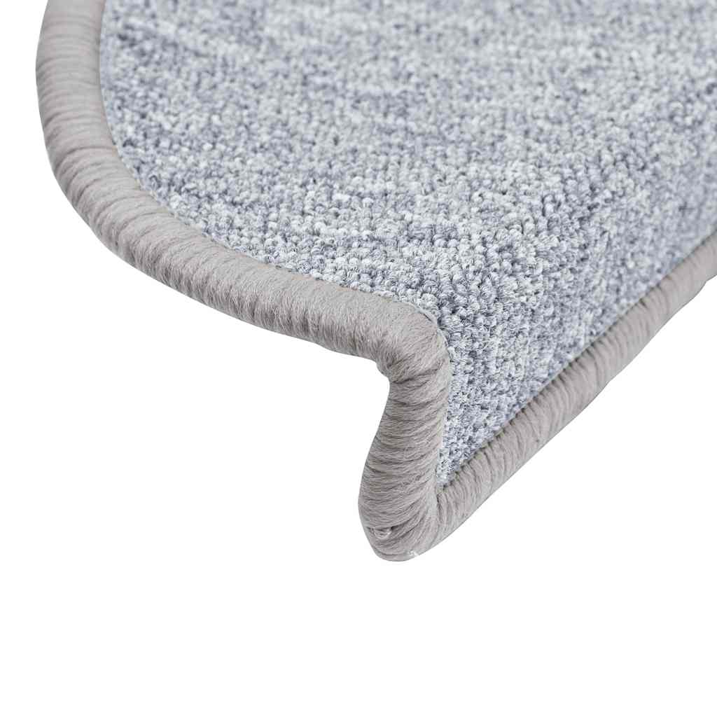 vidaXL Maty na schody 30 szt. 56x17x3 cm Jasnoszare półokrągłe
