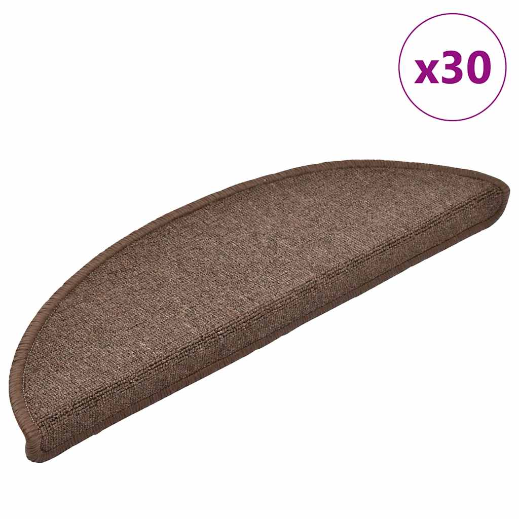 vidaXL Maty na schody 30 szt. 56x17x3 cm Brąz kawowy Półokrągły