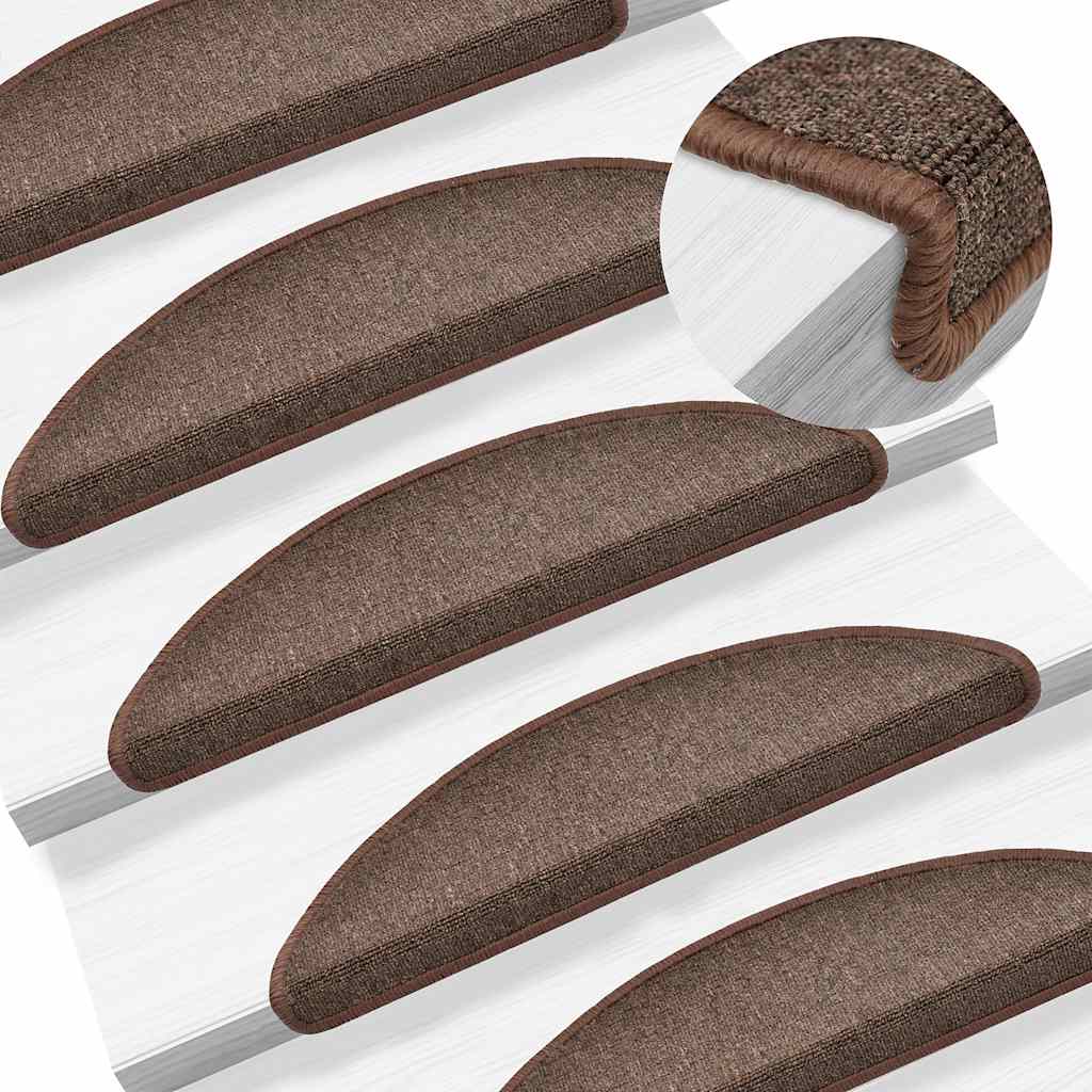 vidaXL Maty na schody 30 szt. 56x17x3 cm Brąz kawowy Półokrągły