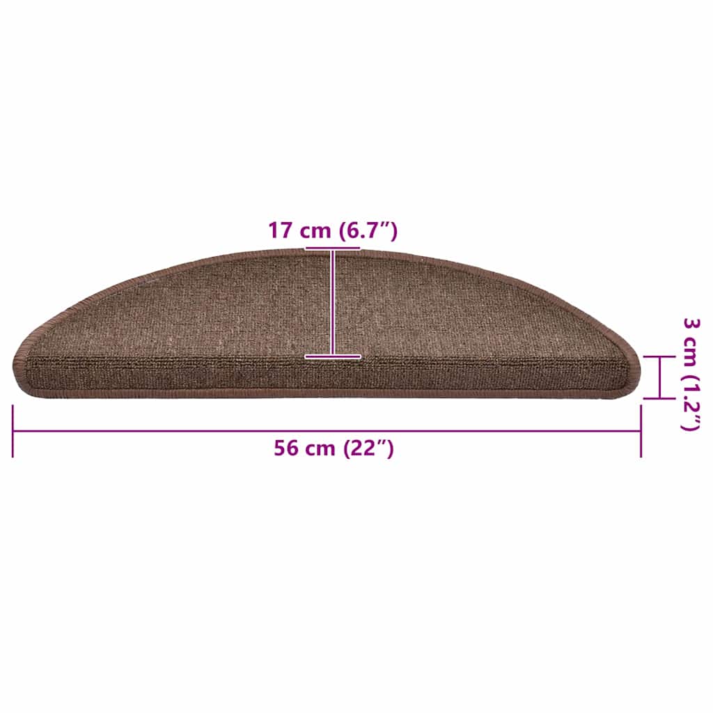 vidaXL Maty na schody 30 szt. 56x17x3 cm Brąz kawowy Półokrągły