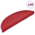 vidaXL Maty na schody 30 szt. 56x17x3 cm Czerwone Półokrągłe