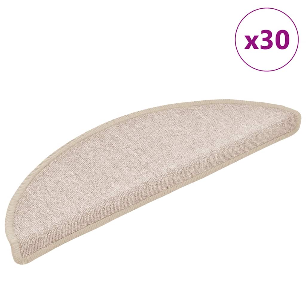 vidaXL Maty na schody 30 szt. 56x17x3 cm Taupe Półokrągłe