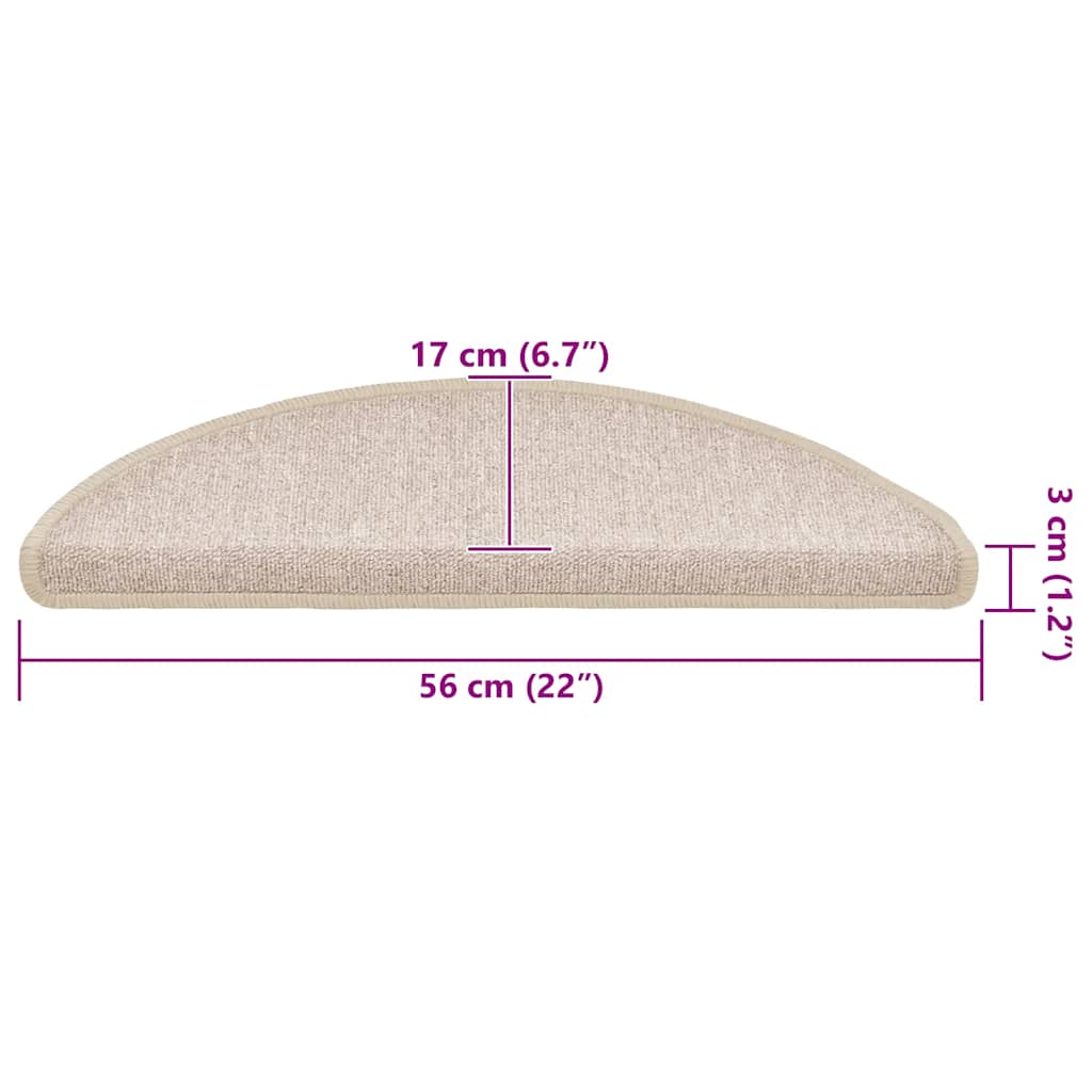 vidaXL Maty na schody 30 szt. 56x17x3 cm Taupe Półokrągłe