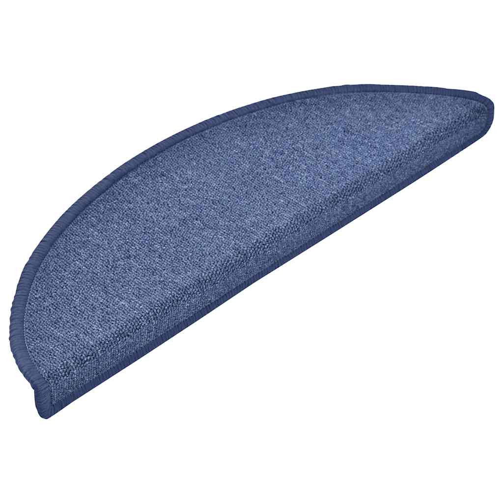 vidaXL Maty na schody 30 szt. 56x17x3 cm Niebieskie półokrągłe