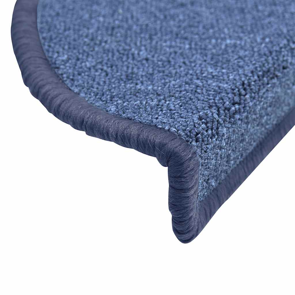 vidaXL Maty na schody 30 szt. 56x17x3 cm Niebieskie półokrągłe