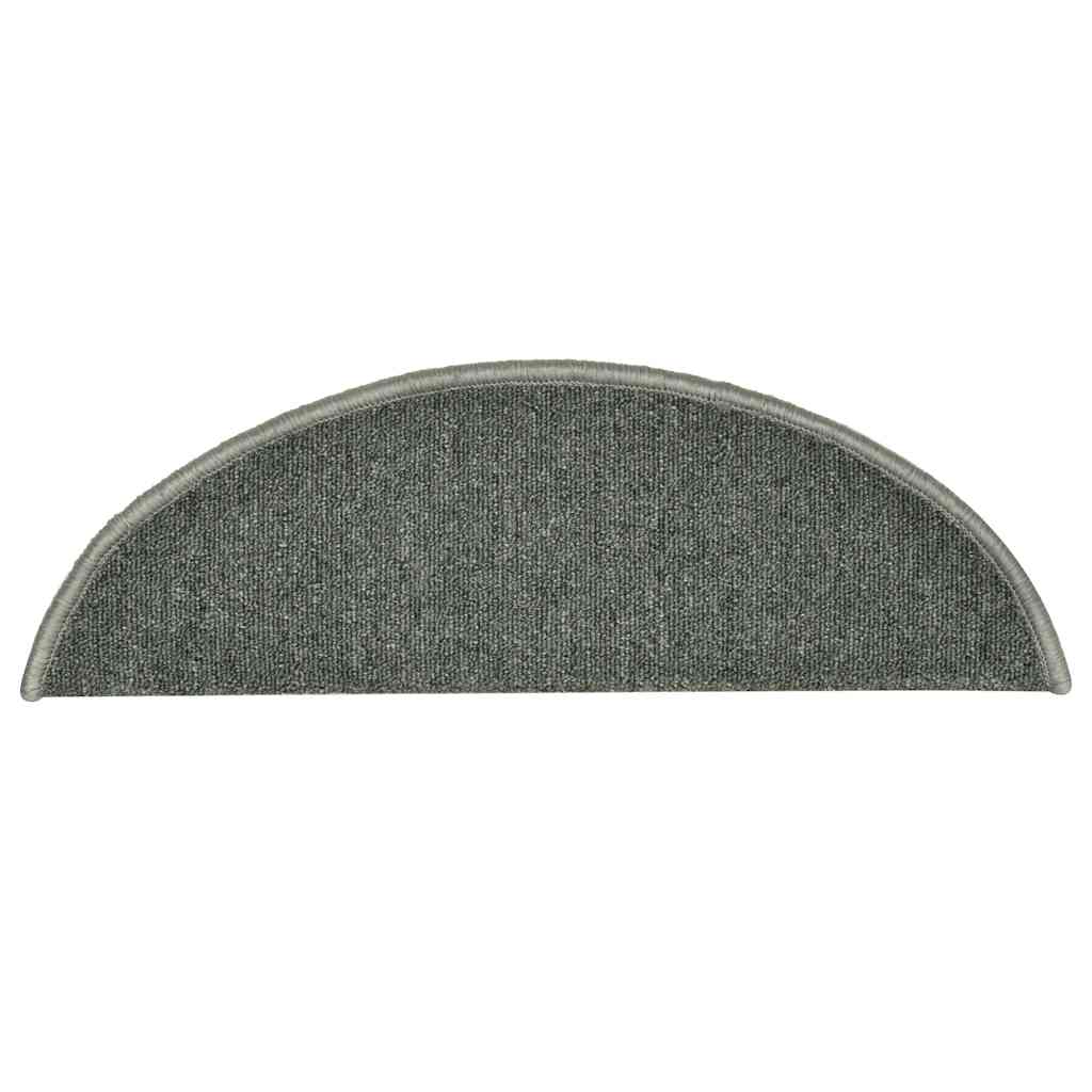 vidaXL Maty na schody 30 szt. 56x17x3 cm Ciemnozielone półokrągłe