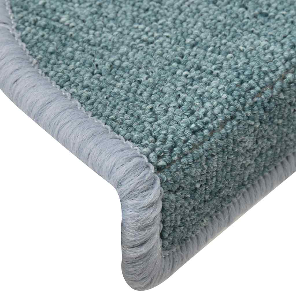 vidaXL Maty na schody 30 szt. 56x17x3 cm, półokrągłe, kolor morski niebieski