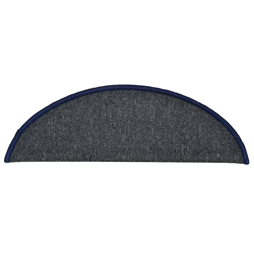 vidaXL Maty na schody 30 szt. 56x17x3 cm Ciemnoszare i niebieskie półokrągłe