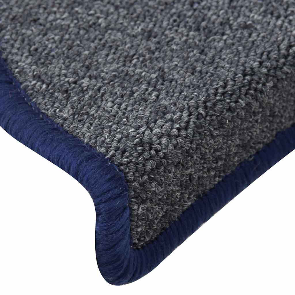 vidaXL Maty na schody 30 szt. 56x17x3 cm Ciemnoszare i niebieskie półokrągłe