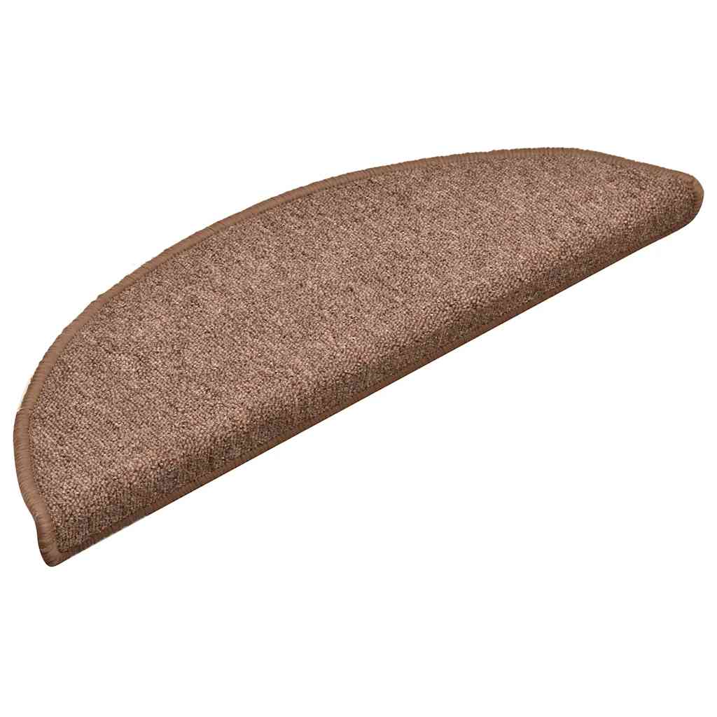vidaXL Maty na schody 30 szt. 56x17x3 cm Brązowe półokrągłe