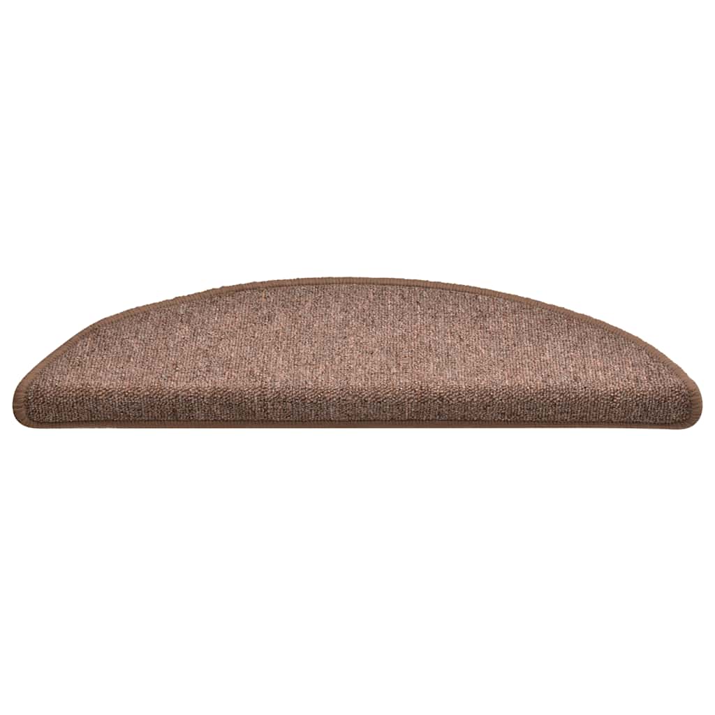 vidaXL Maty na schody 30 szt. 56x17x3 cm Brązowe półokrągłe