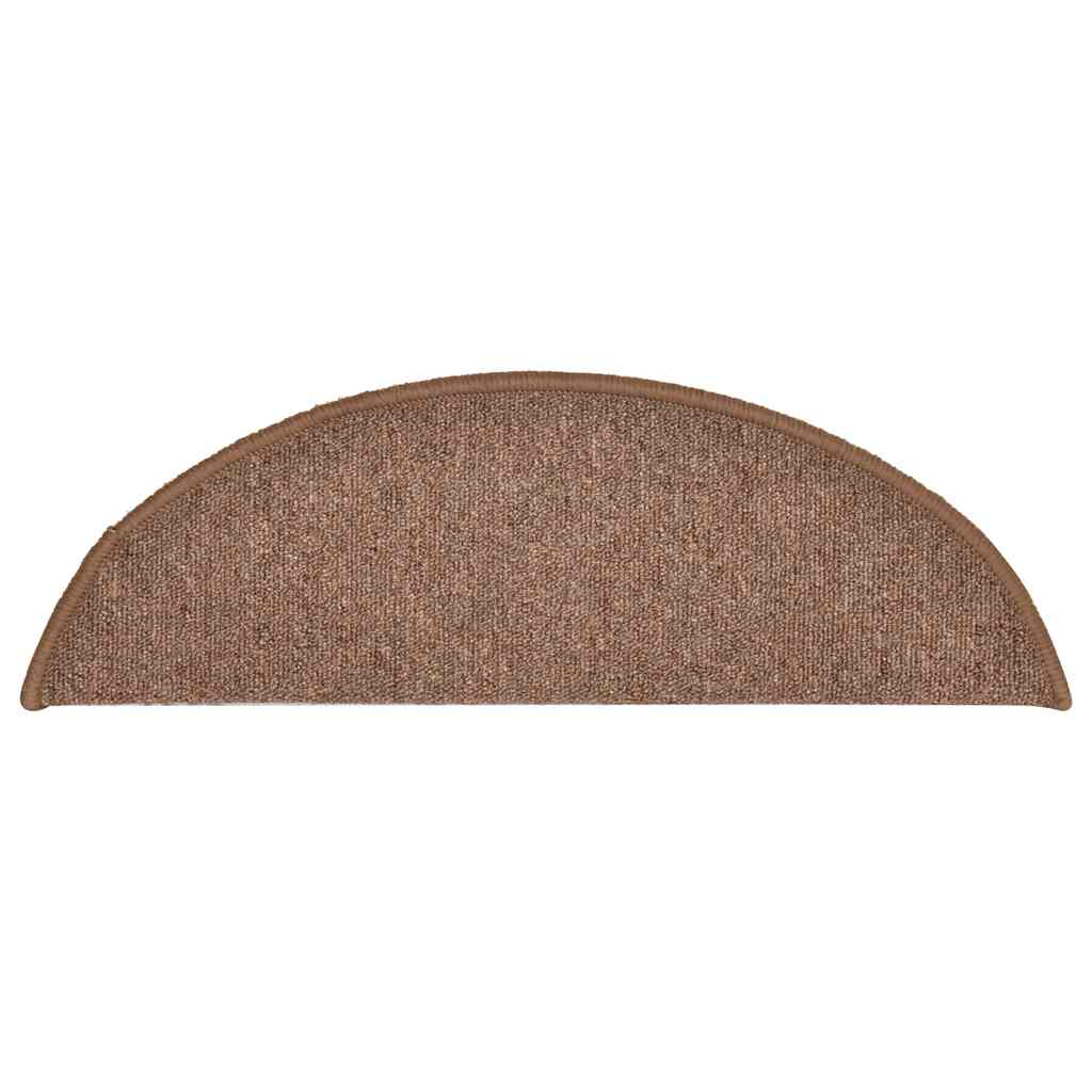 vidaXL Maty na schody 30 szt. 56x17x3 cm Brązowe półokrągłe