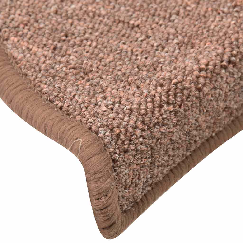 vidaXL Maty na schody 30 szt. 56x17x3 cm Brązowe półokrągłe