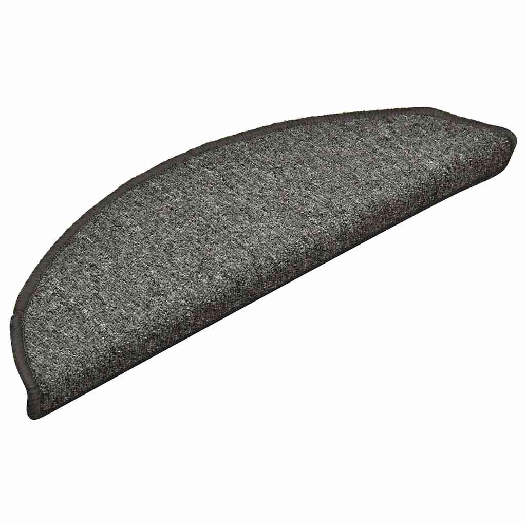 vidaXL Maty na schody 30 szt. 56x17x3 cm Ciemnoszary Półokrągły
