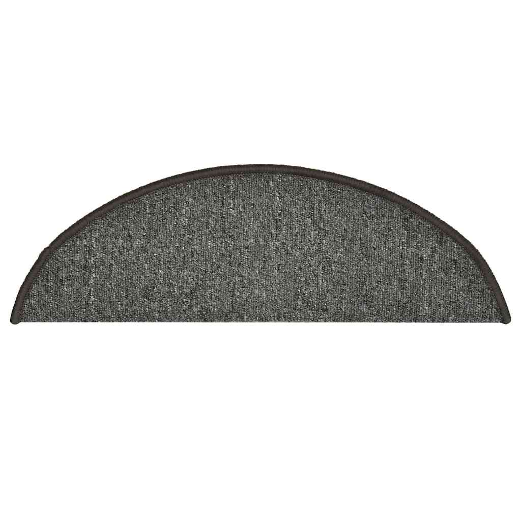 vidaXL Maty na schody 30 szt. 56x17x3 cm Ciemnoszary Półokrągły