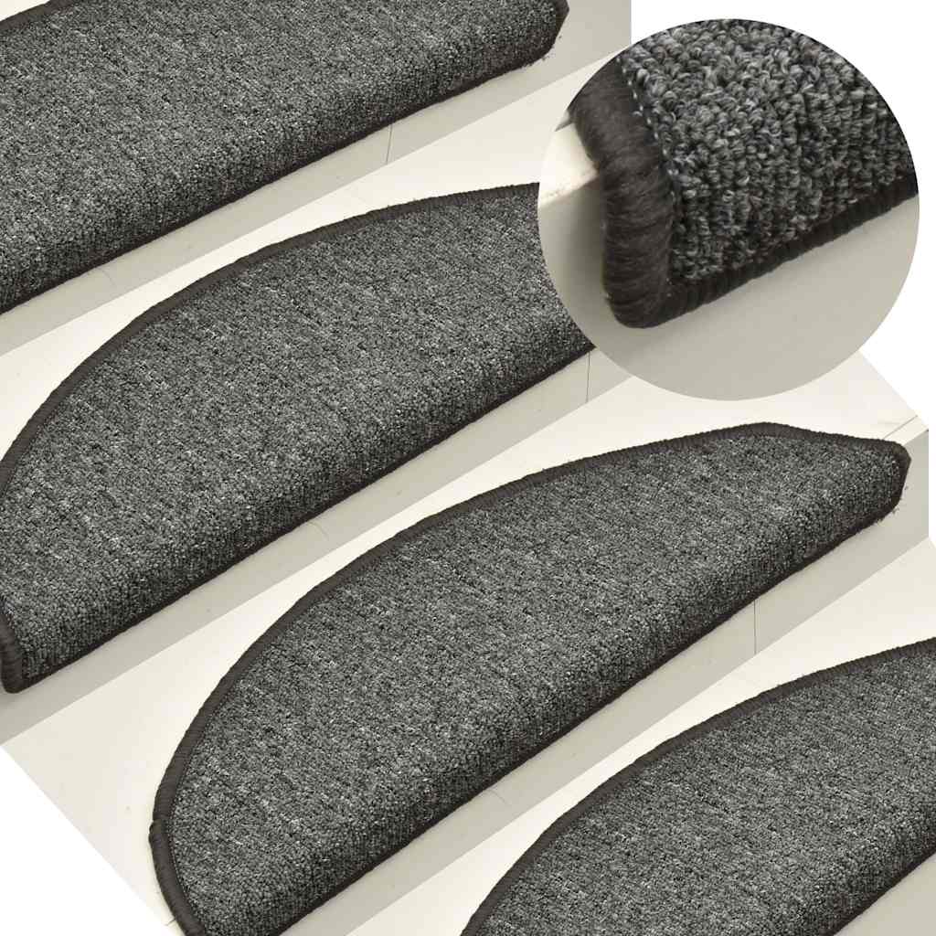 vidaXL Maty na schody 30 szt. 56x17x3 cm Ciemnoszary Półokrągły