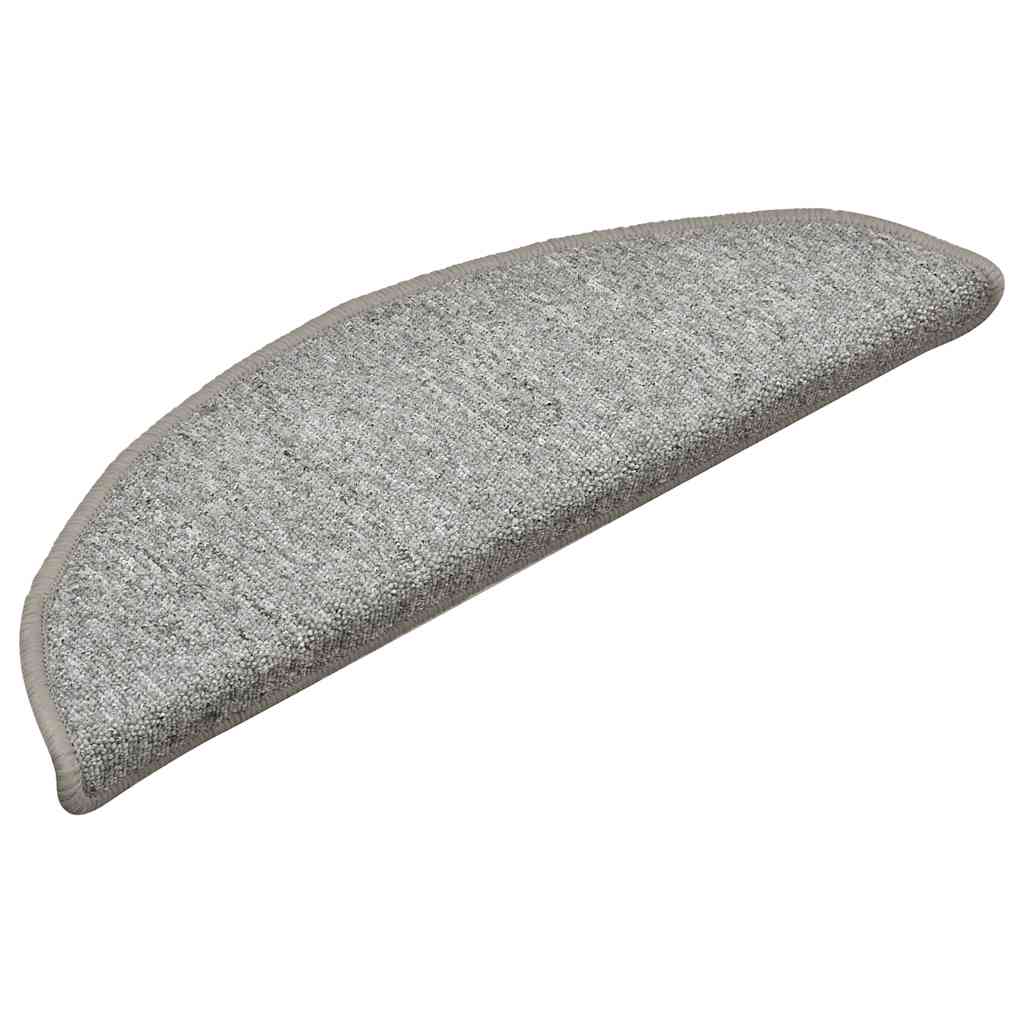 vidaXL Maty na schody 30 szt. 56x17x3 cm Jasnoszare półokrągłe
