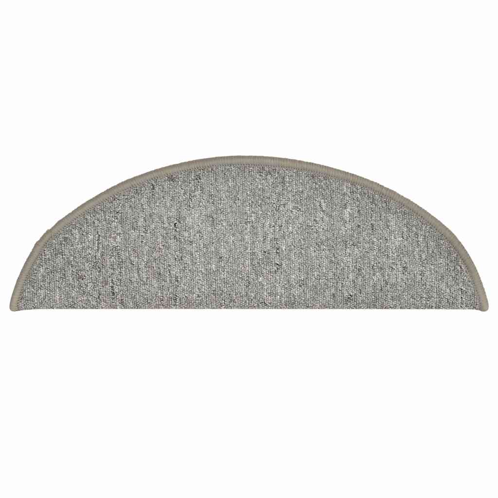 vidaXL Maty na schody 30 szt. 56x17x3 cm Jasnoszare półokrągłe