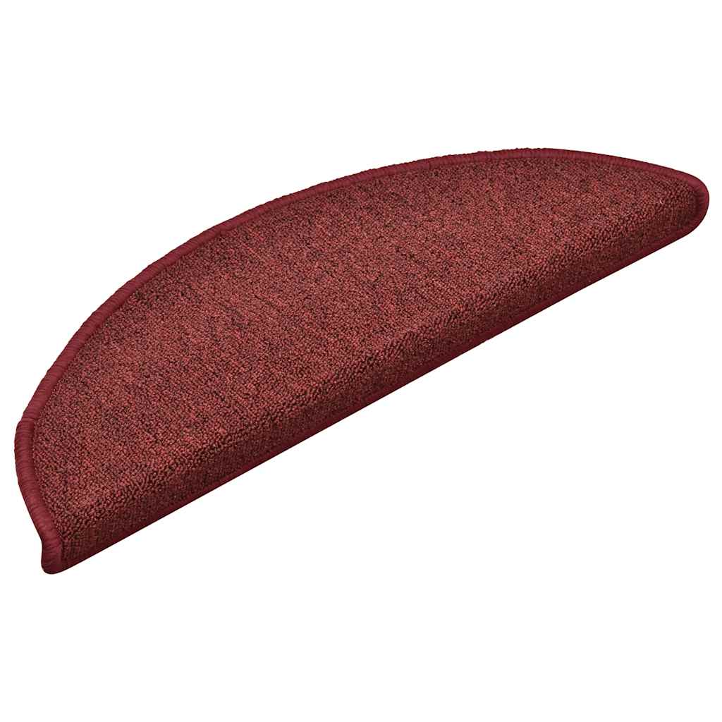 vidaXL Maty na schody 30 szt. 56x17x3 cm Bordeaux Półokrągłe