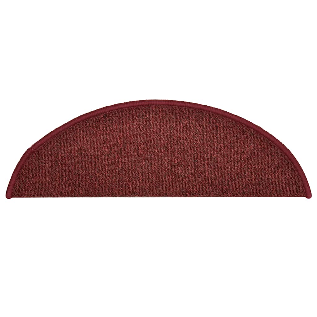 vidaXL Maty na schody 30 szt. 56x17x3 cm Bordeaux Półokrągłe