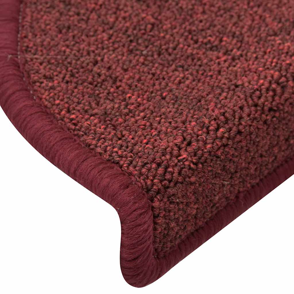 vidaXL Maty na schody 30 szt. 56x17x3 cm Bordeaux Półokrągłe
