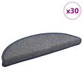 vidaXL Maty na schody 30 szt. 56x17x3 cm, jasnoszare i niebieskie, półokrągłe