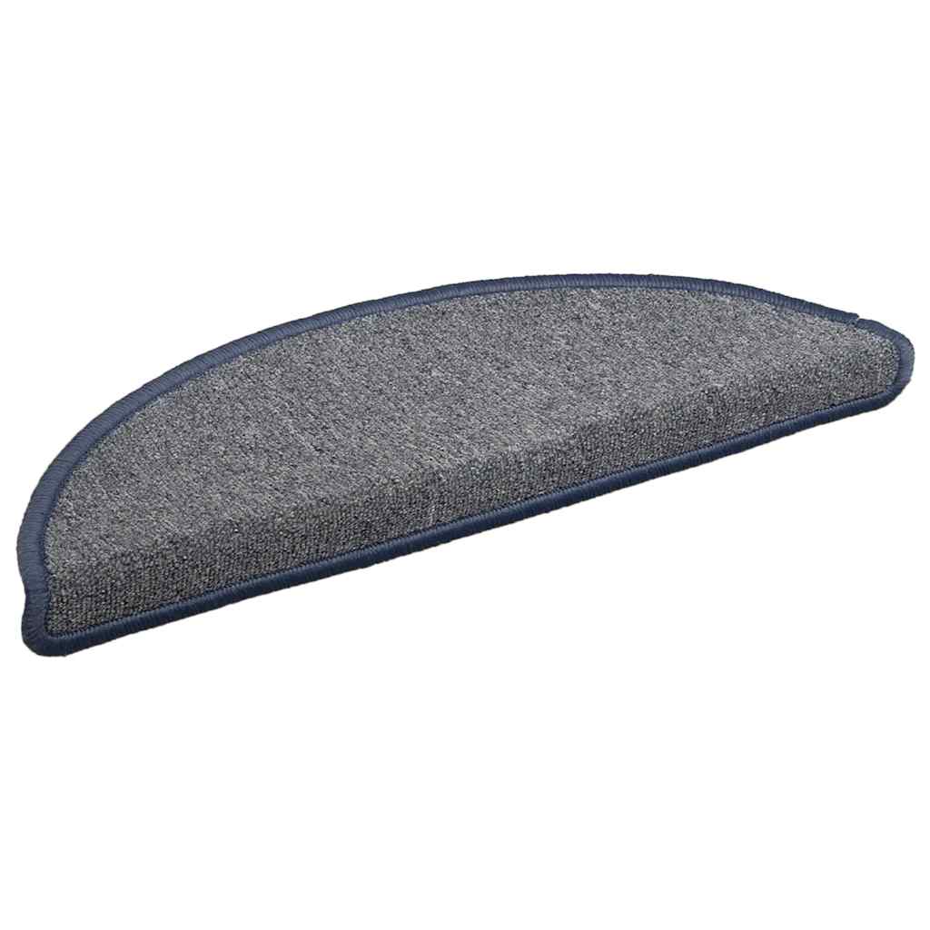 vidaXL Maty na schody 30 szt. 56x17x3 cm, jasnoszare i niebieskie, półokrągłe