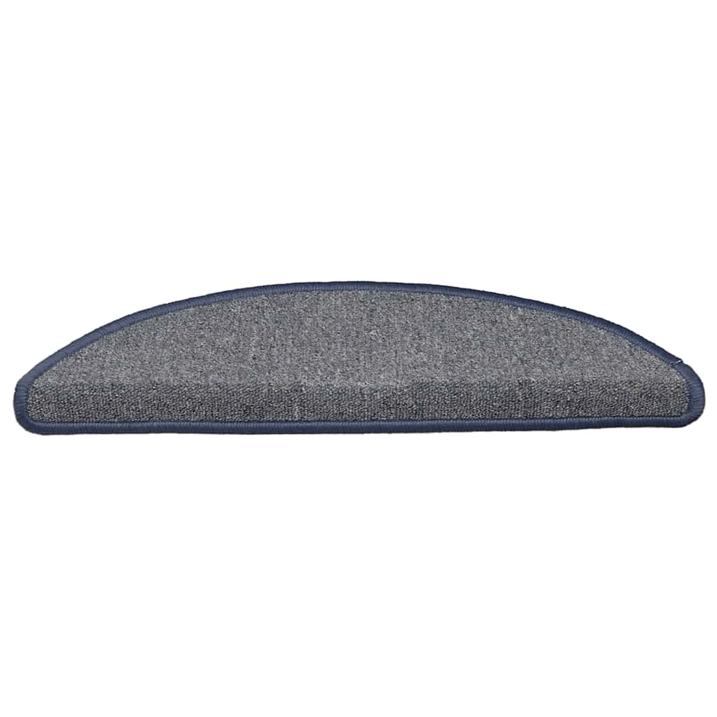 vidaXL Maty na schody 30 szt. 56x17x3 cm, jasnoszare i niebieskie, półokrągłe