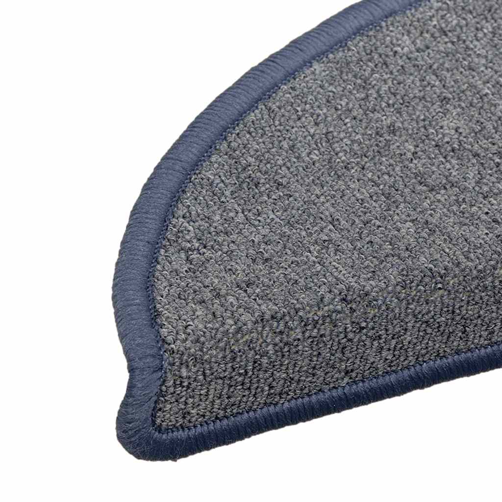 vidaXL Maty na schody 30 szt. 56x17x3 cm, jasnoszare i niebieskie, półokrągłe