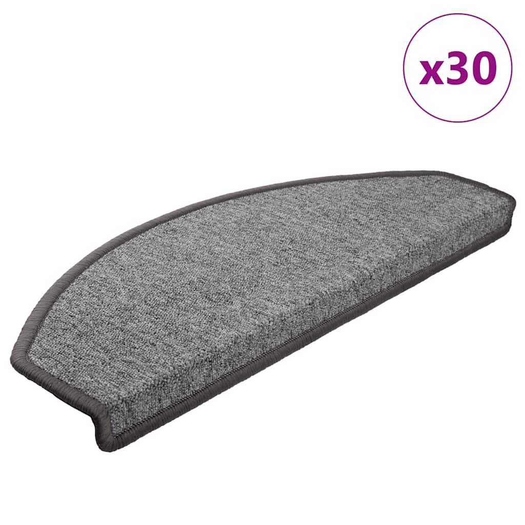 vidaXL Maty na schody 30 szt. 65x24x4 cm Ciemnoszary Półokrągły Duży
