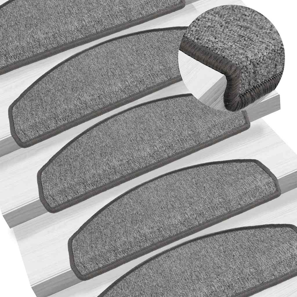 vidaXL Maty na schody 30 szt. 65x24x4 cm Ciemnoszary Półokrągły Duży