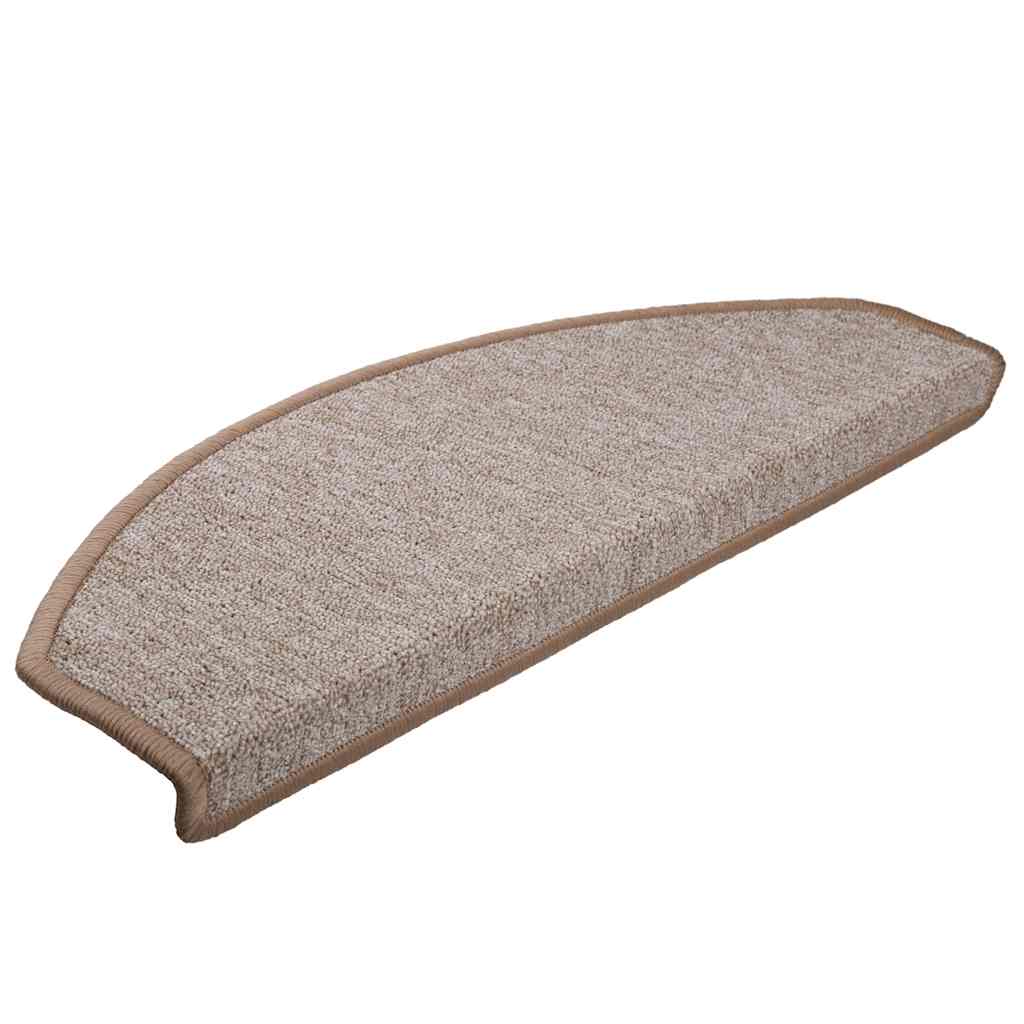 vidaXL Maty na schody 30 szt. 65x24x4 cm Jasnobrązowe, półokrągłe, duże
