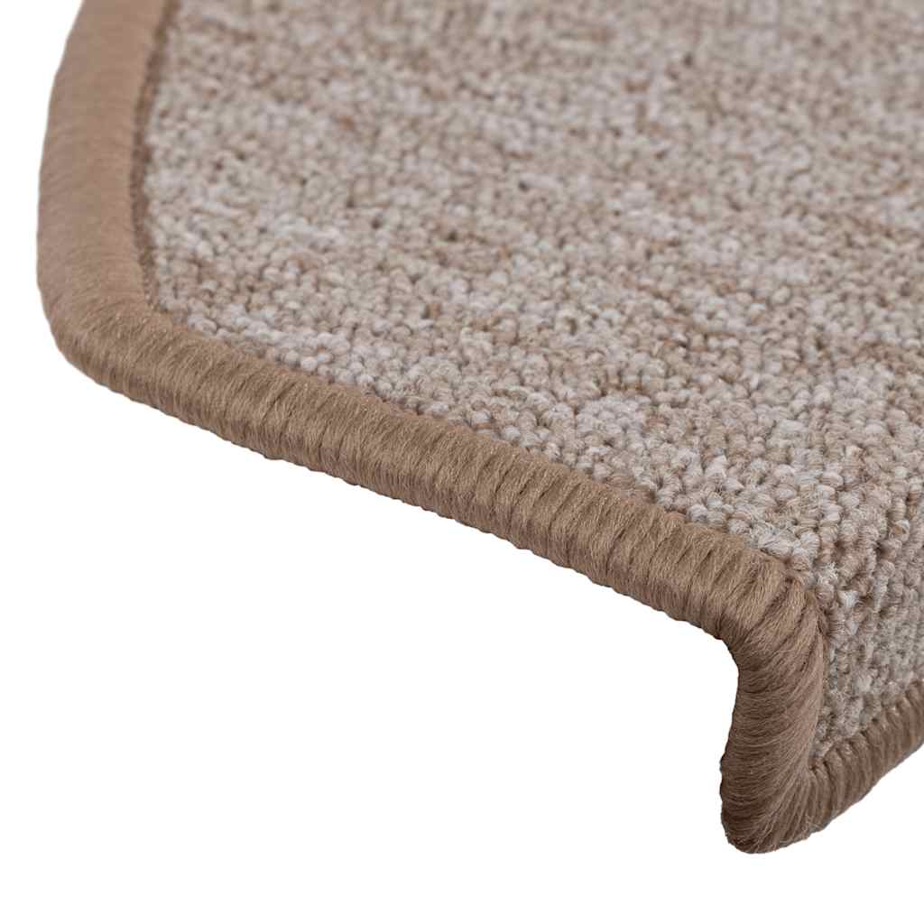 vidaXL Maty na schody 30 szt. 65x24x4 cm Jasnobrązowe, półokrągłe, duże